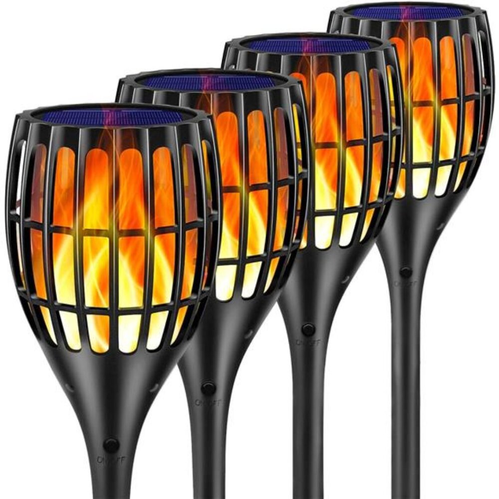 Solar Lights 43" Flickering Flames Torch Light 4Pack